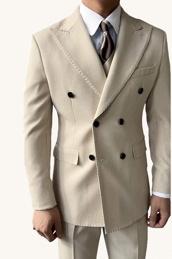 MONSEN Suitory Double-Breasted Striped Suit in Performance Blend product image