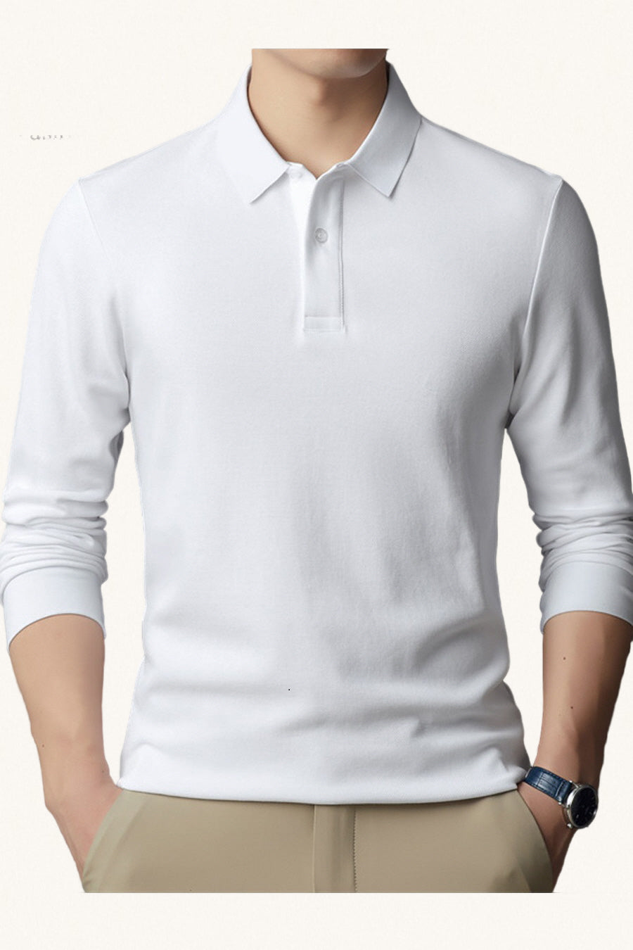 MONSEN Suitory 100% Cotton Relaxed Fit Polo front view
