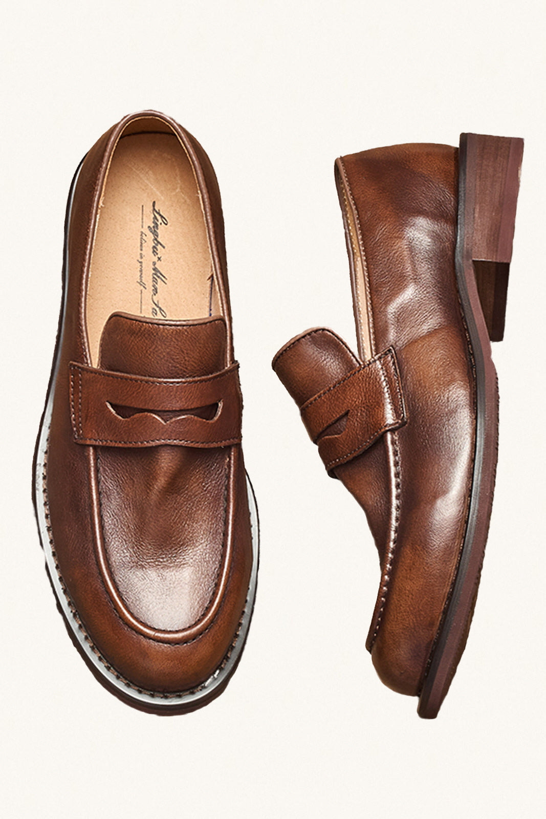 MONSEN Suitory British-Style Genuine Leather Loafers product image