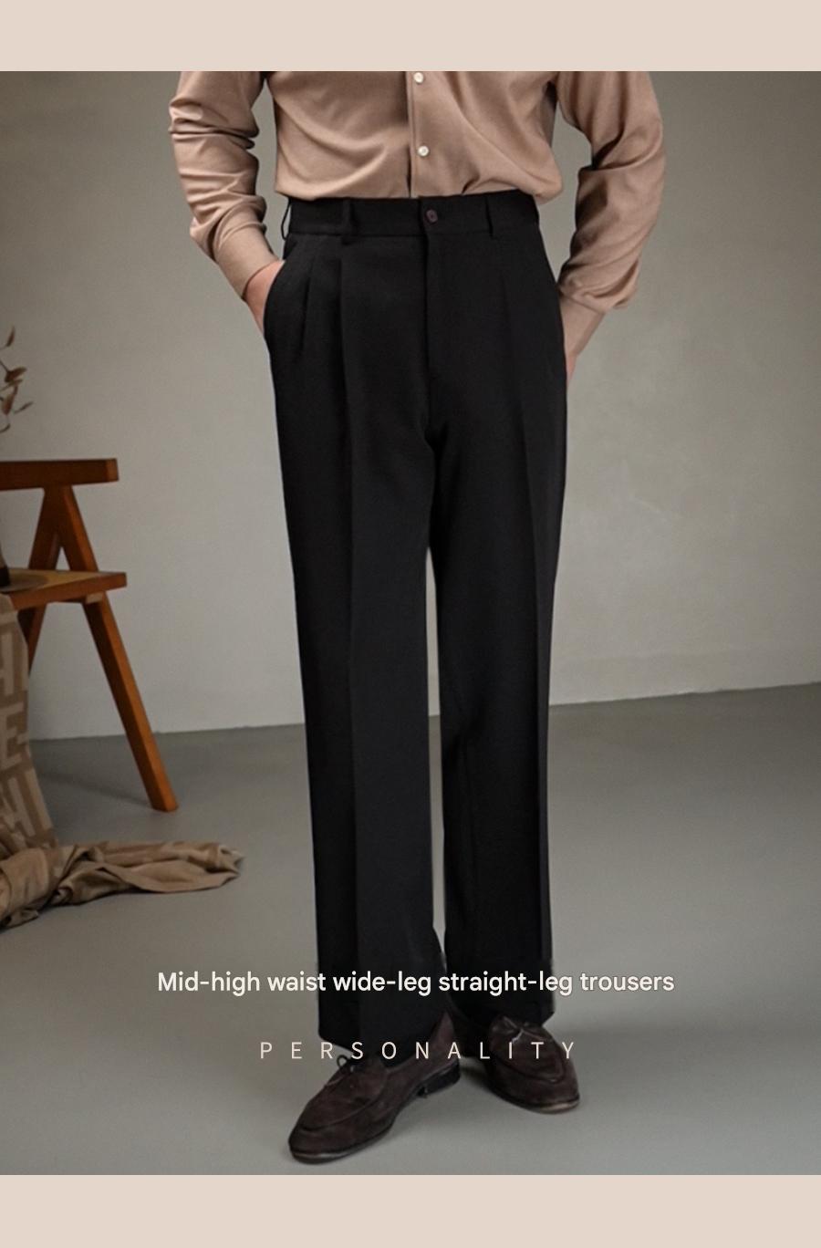 MONSEN Suitory High-Waisted Non-Iron Drape Trousers in Performance Blend product image