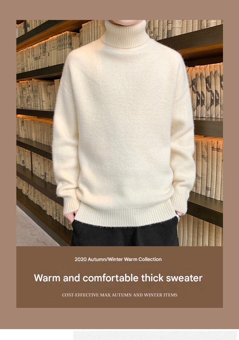 High-Neck Fleece-Lined Sweater