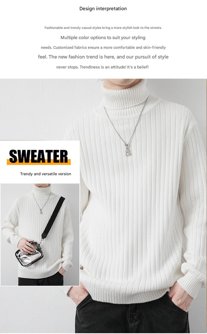 Cotton Turtleneck Stretch Sweater