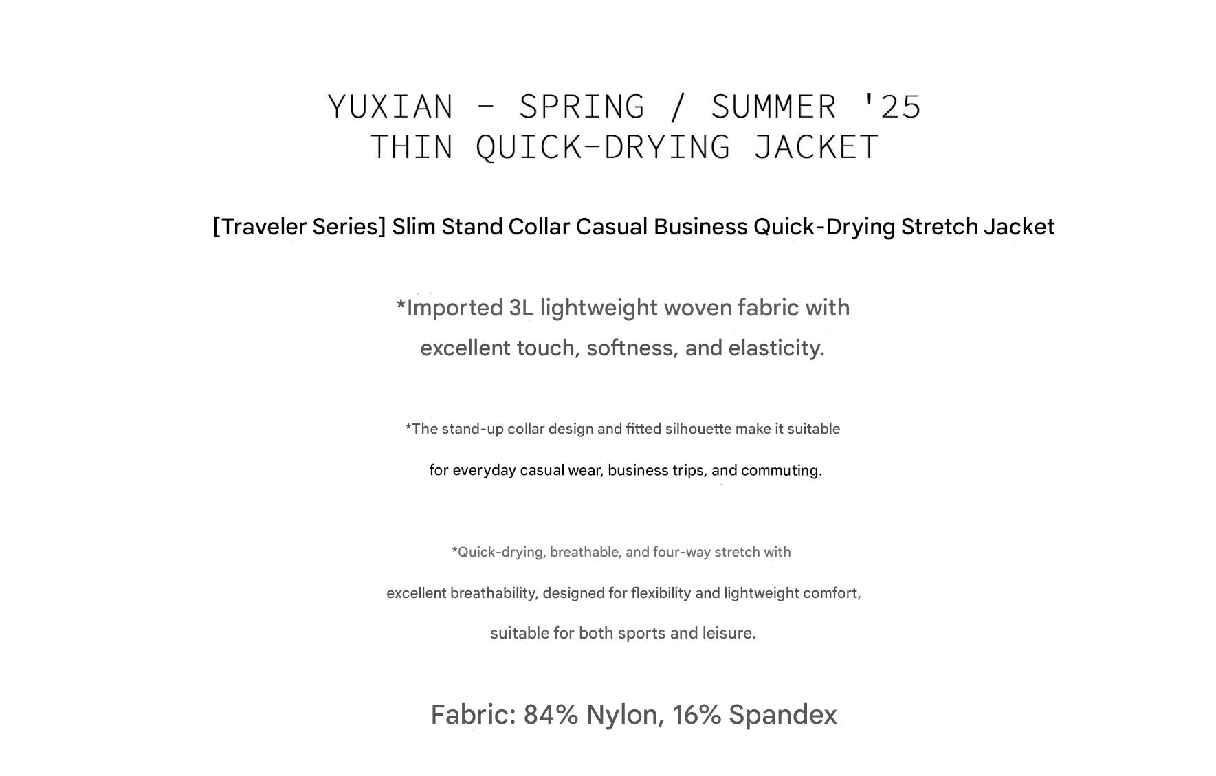 MONSEN Suitory Woven Quick-Dry 4-Way Stretch Outerwear Jacket in Denim product image