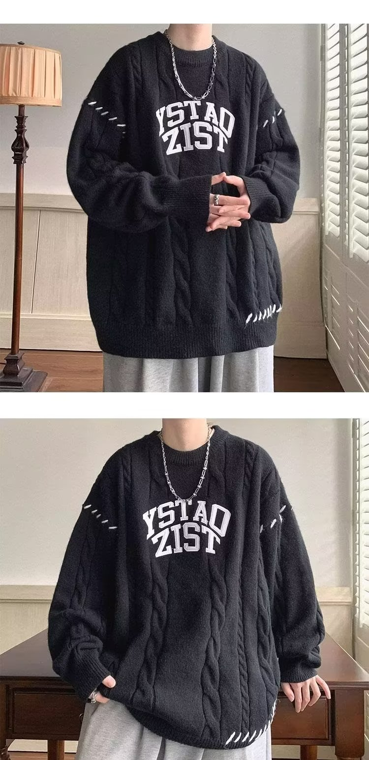 Cable-Knit Crewneck Sweater1