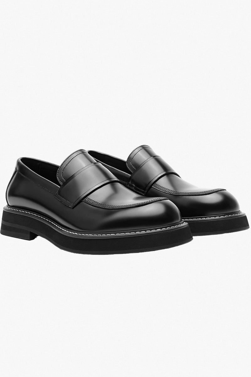 MONSEN Suitory Glossy Cowhide Lift Loafers in Cowhide Leather front view