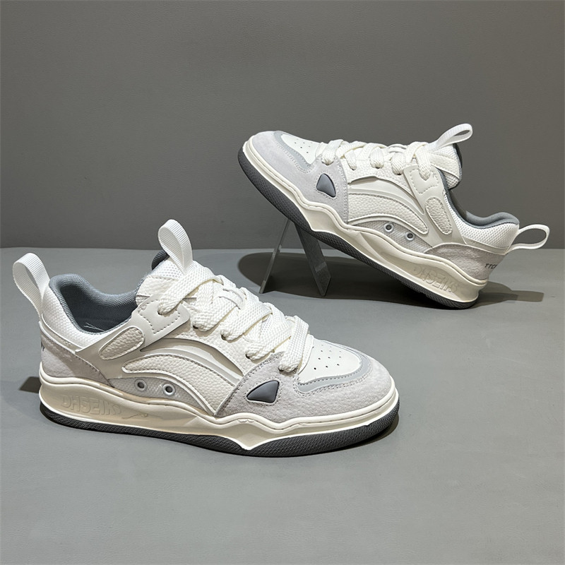 MONSEN Suitory White Low-Top Court Sneakers in Leather product image