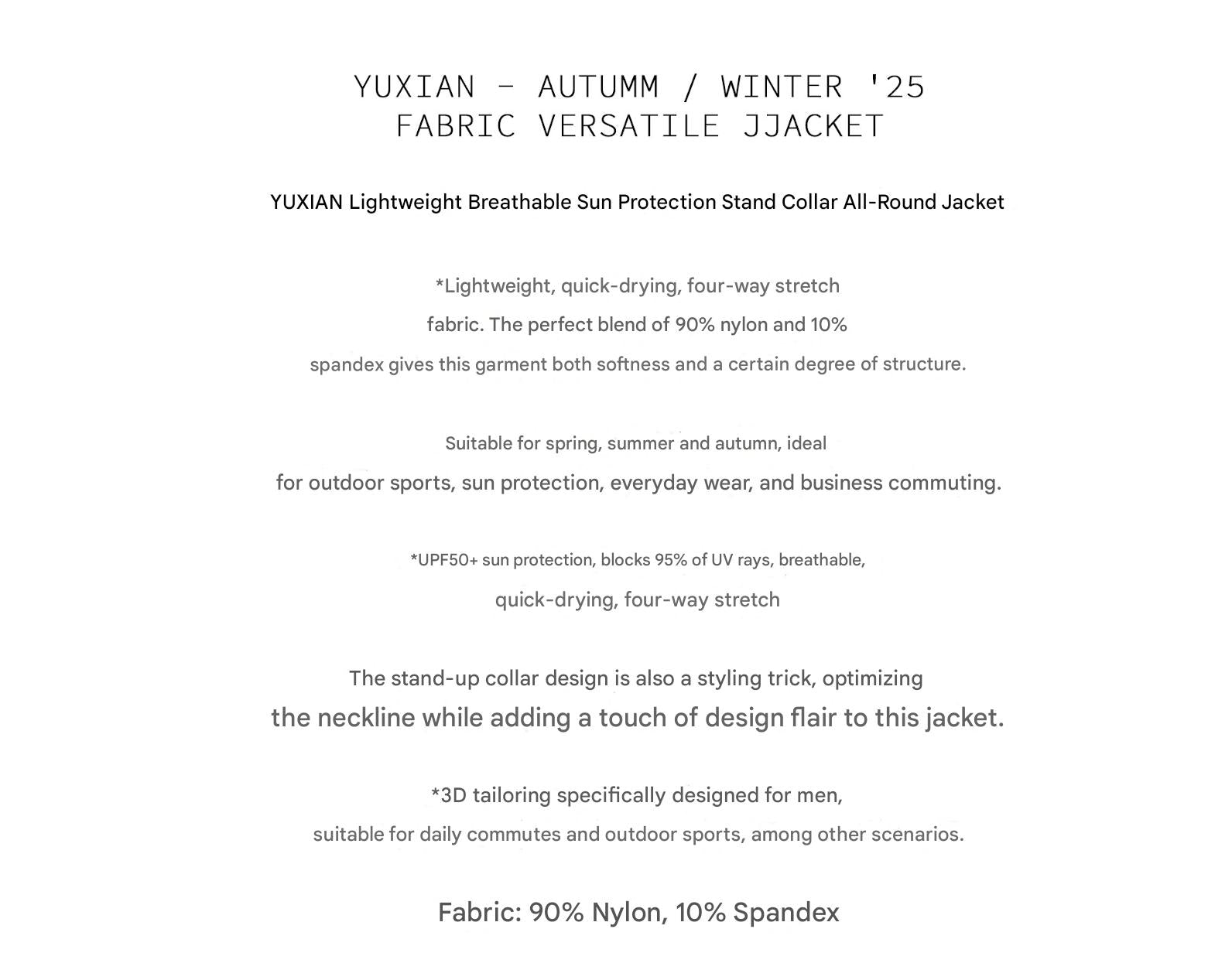 MONSEN Suitory Lightweight Breathable Quick-Dry Sun-Protection Stand-Collar Jacket product image