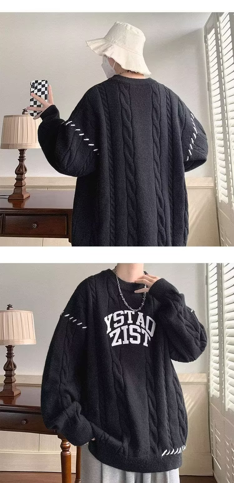 Cable-Knit Crewneck Sweater1