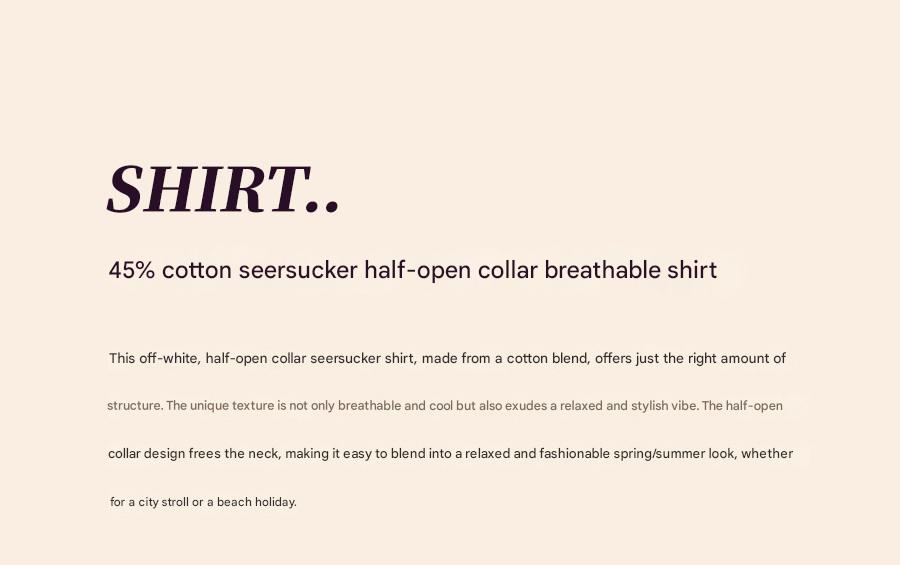 MONSEN Suitory Seersucker One-Piece Collar Shirt in Cotton product image