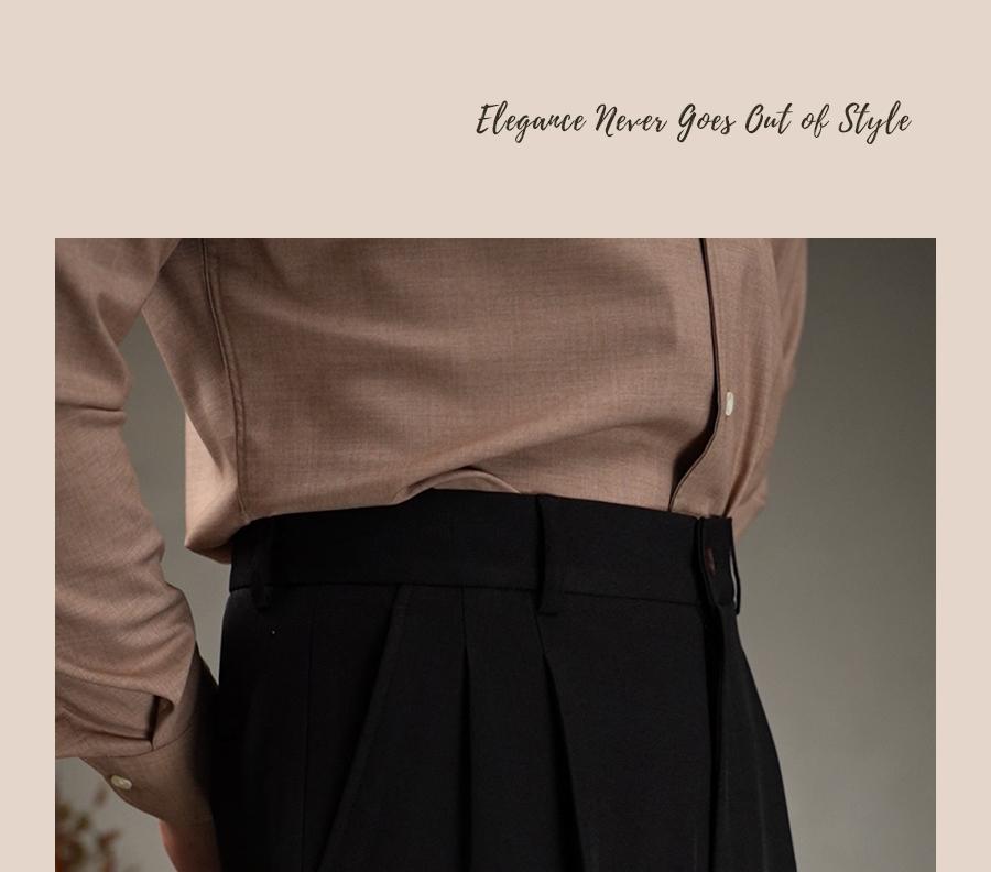 MONSEN Suitory High-Waisted Non-Iron Drape Trousers in Performance Blend product image