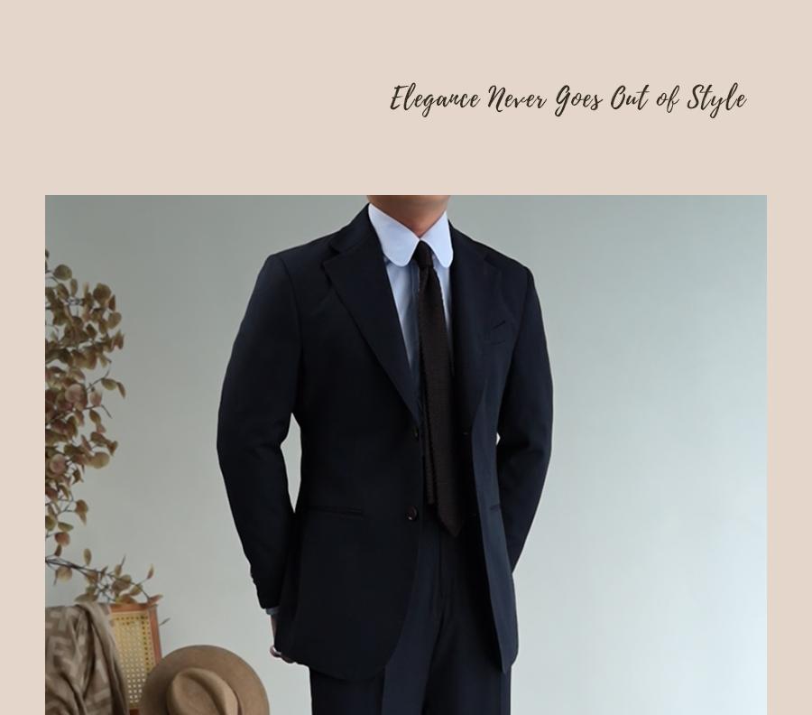 MONSEN Suitory Napoli Navy Dark-Stripe Suit in Wool product image