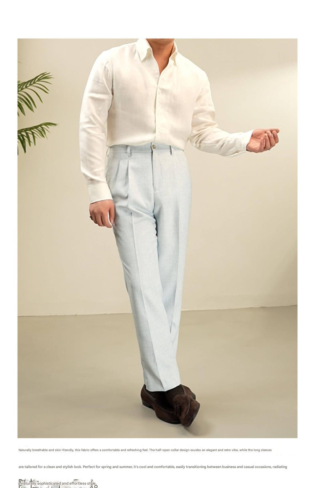 MONSEN Suitory One-Piece Collar Linen Shirt product image
