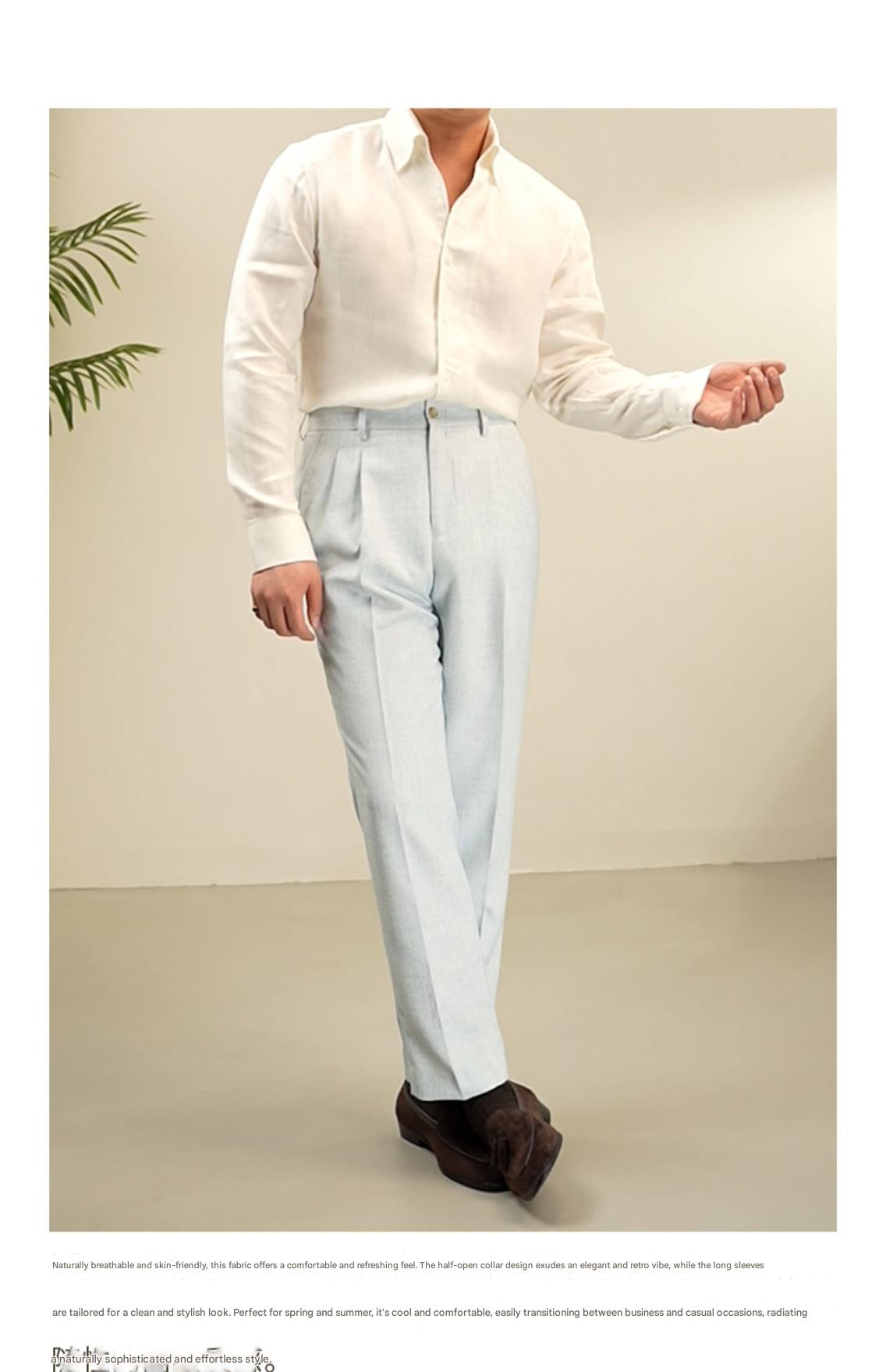 MONSEN Suitory One-Piece Collar Linen Shirt product image