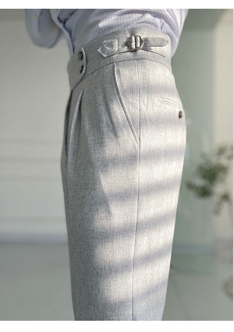 High-Waist Gray Trousers