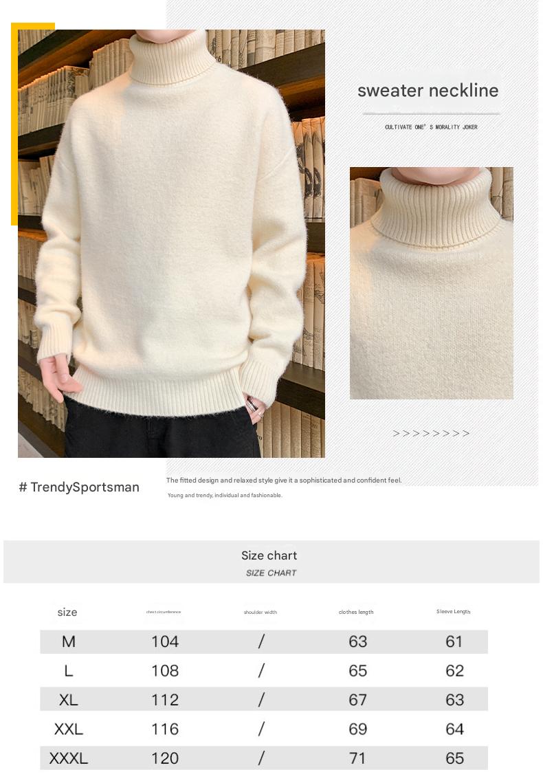 High-Neck Fleece-Lined Sweater