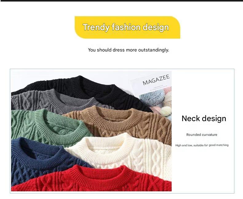 Cable-Knit Crewneck Sweater