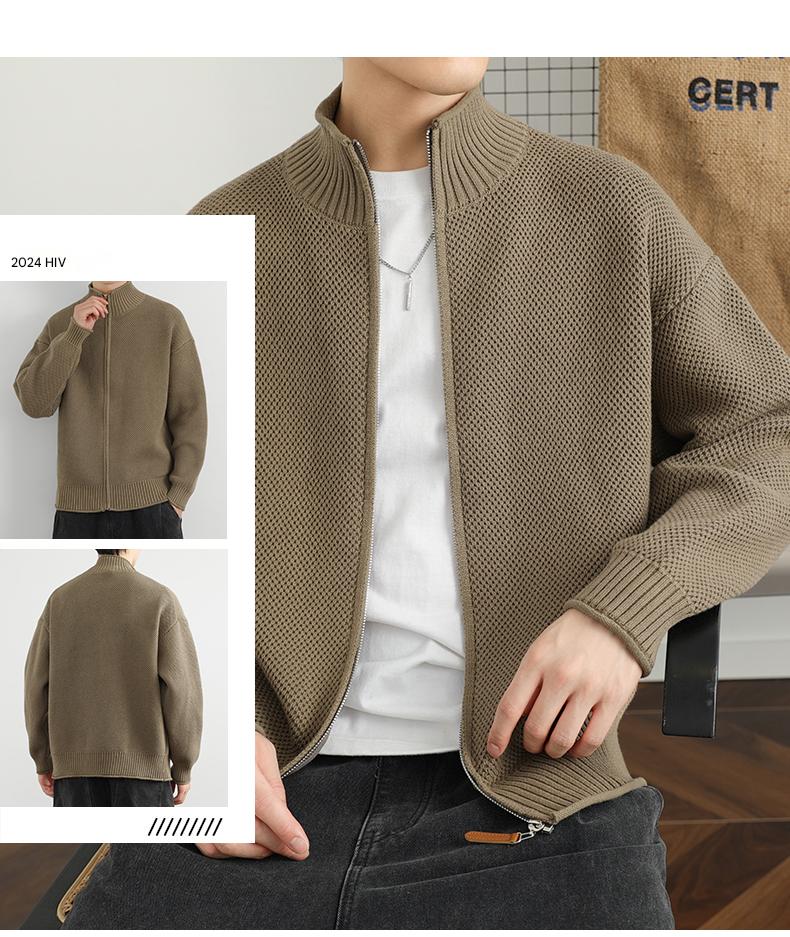 Cotton-Rich Knit Cardigan