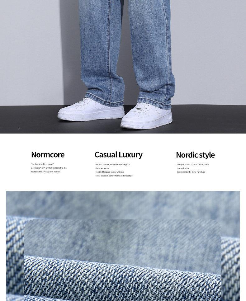 Fleece-Lined Washed Wide-Leg Jeans