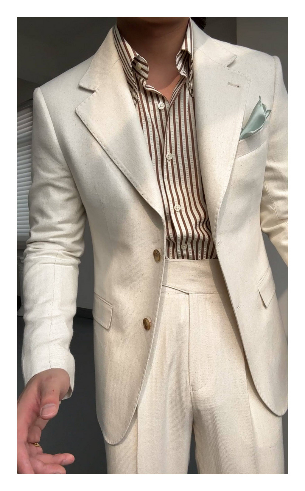 linen half-lined single-breasted suit1