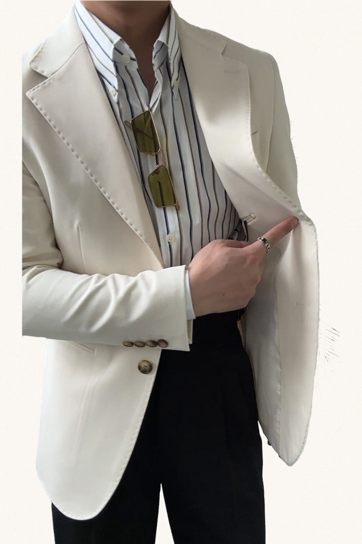 MONSEN Suitory Neapolitan Slim Single-Breasted Suit Jacket in Performance Blend front view