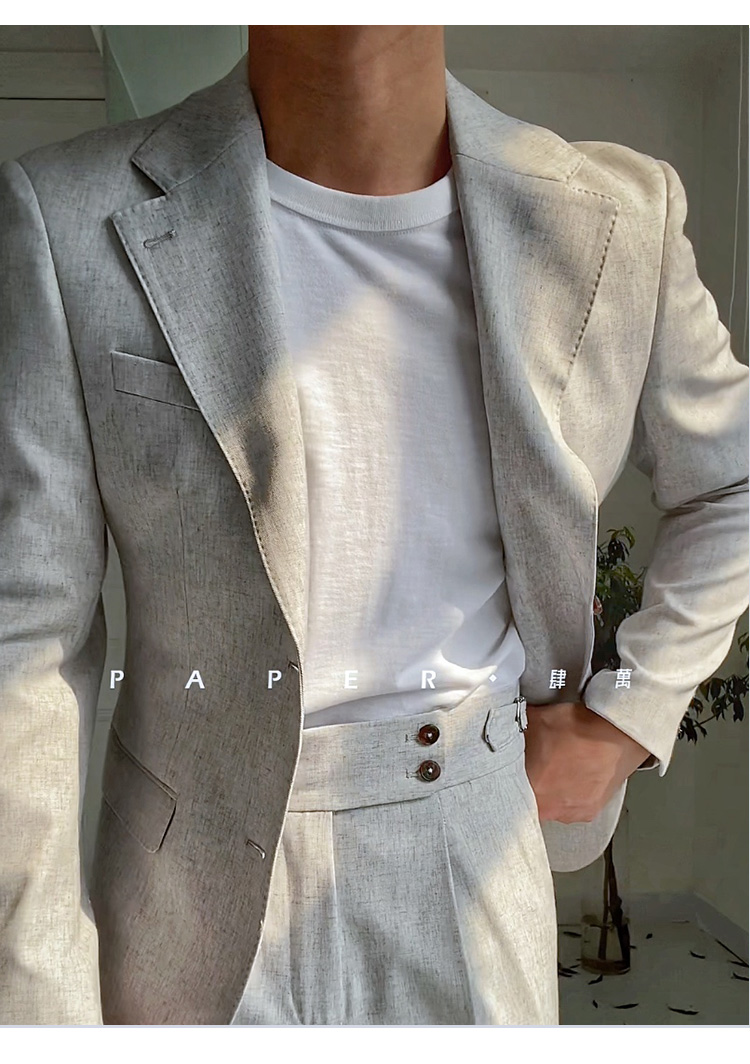 MONSEN Suitory Warm-Tone Italian Casual Blazer in Linen product image