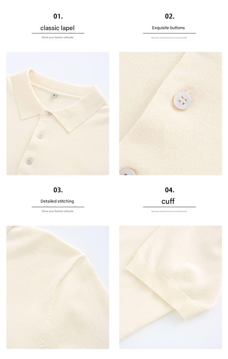 MONSEN Suitory Slim-Fit Solid Knit Polo in Denim product image