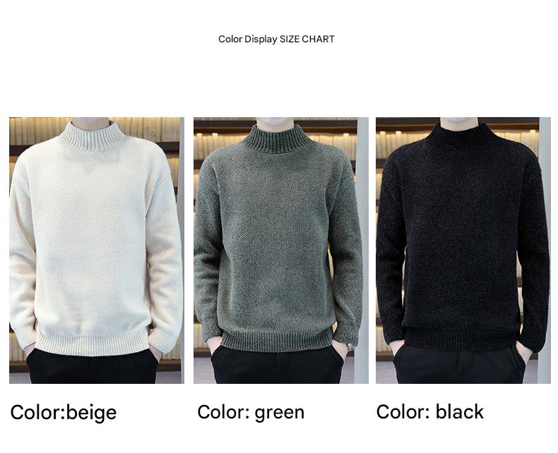 Mock-Neck Fleece Chenille Sweater
