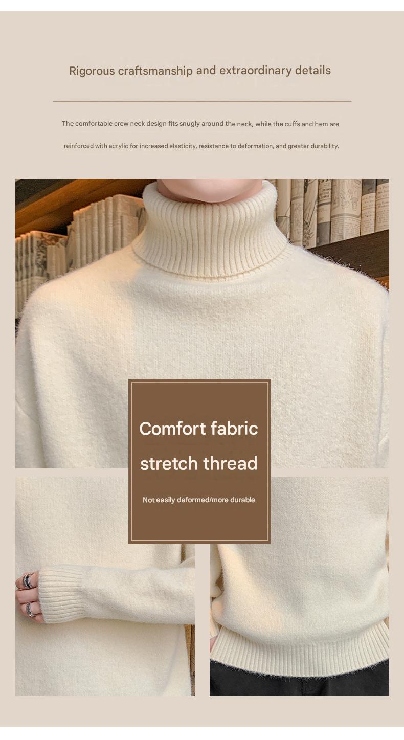 High-Neck Fleece-Lined Sweater