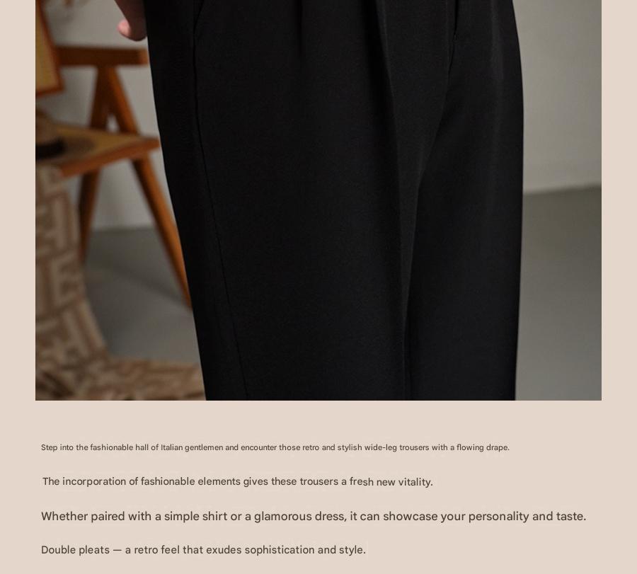 MONSEN Suitory High-Waisted Non-Iron Drape Trousers in Performance Blend product image