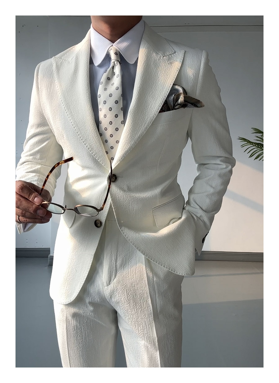 MONSEN Suitory Half-Lined, Stretch Seersucker Suit in Performance Blend product image