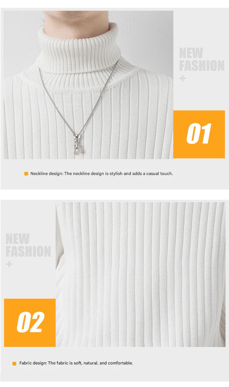 Cotton Turtleneck Stretch Sweater