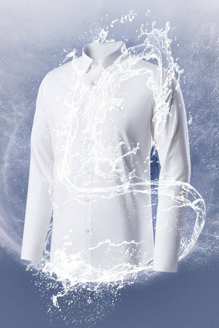 MONSEN Suitory Triple-Protection Water-Repellent Dress Shirt in Bamboo Blend front view