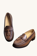 MONSEN Suitory Genuine Leather Tassel Loafers front view