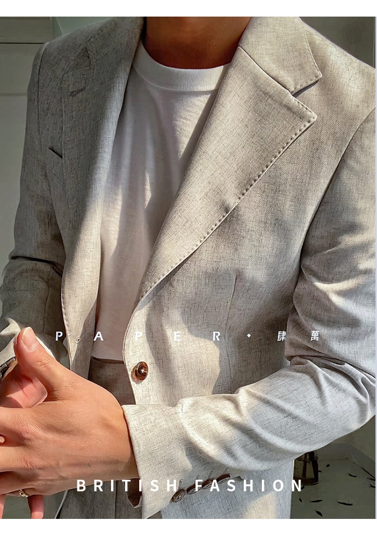 MONSEN Suitory Warm-Tone Italian Casual Blazer in Linen product image