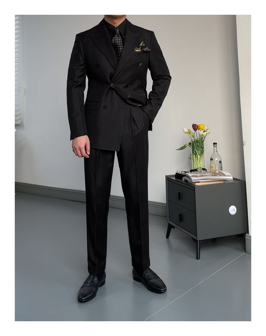 Black DB Peak-Lapel Suit