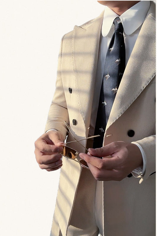 MONSEN Suitory Double-Breasted Striped Suit in Performance Blend product image