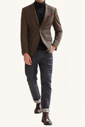 MONSEN Suitory Retro Tweed Blazer in Wool front view