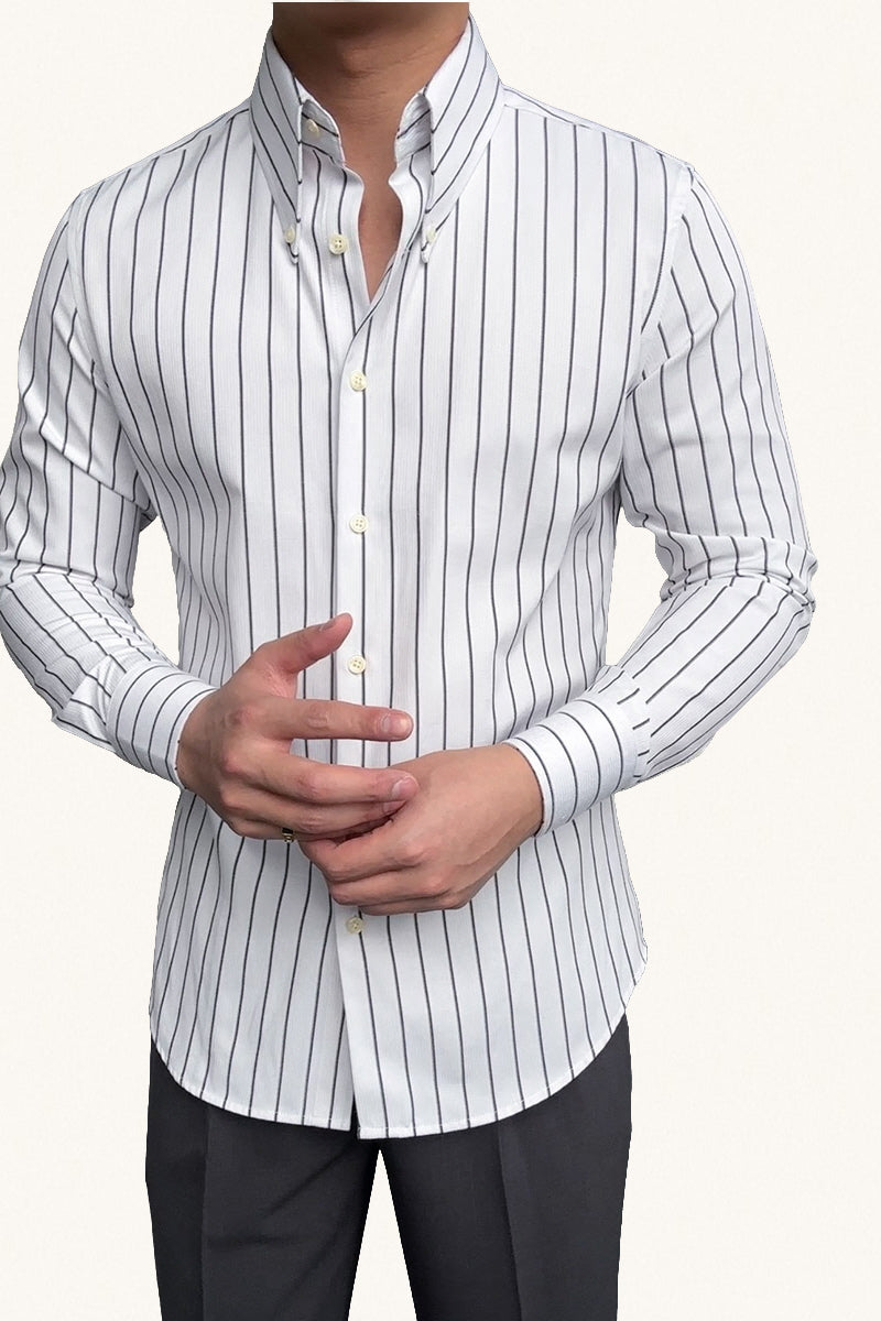 MONSEN Suitory Vintage Striped Dress Shirt in Cotton product image