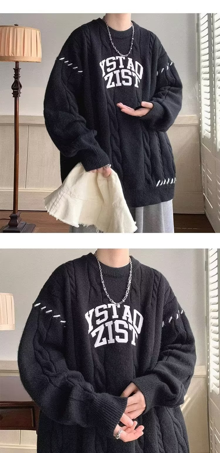 Cable-Knit Crewneck Sweater1