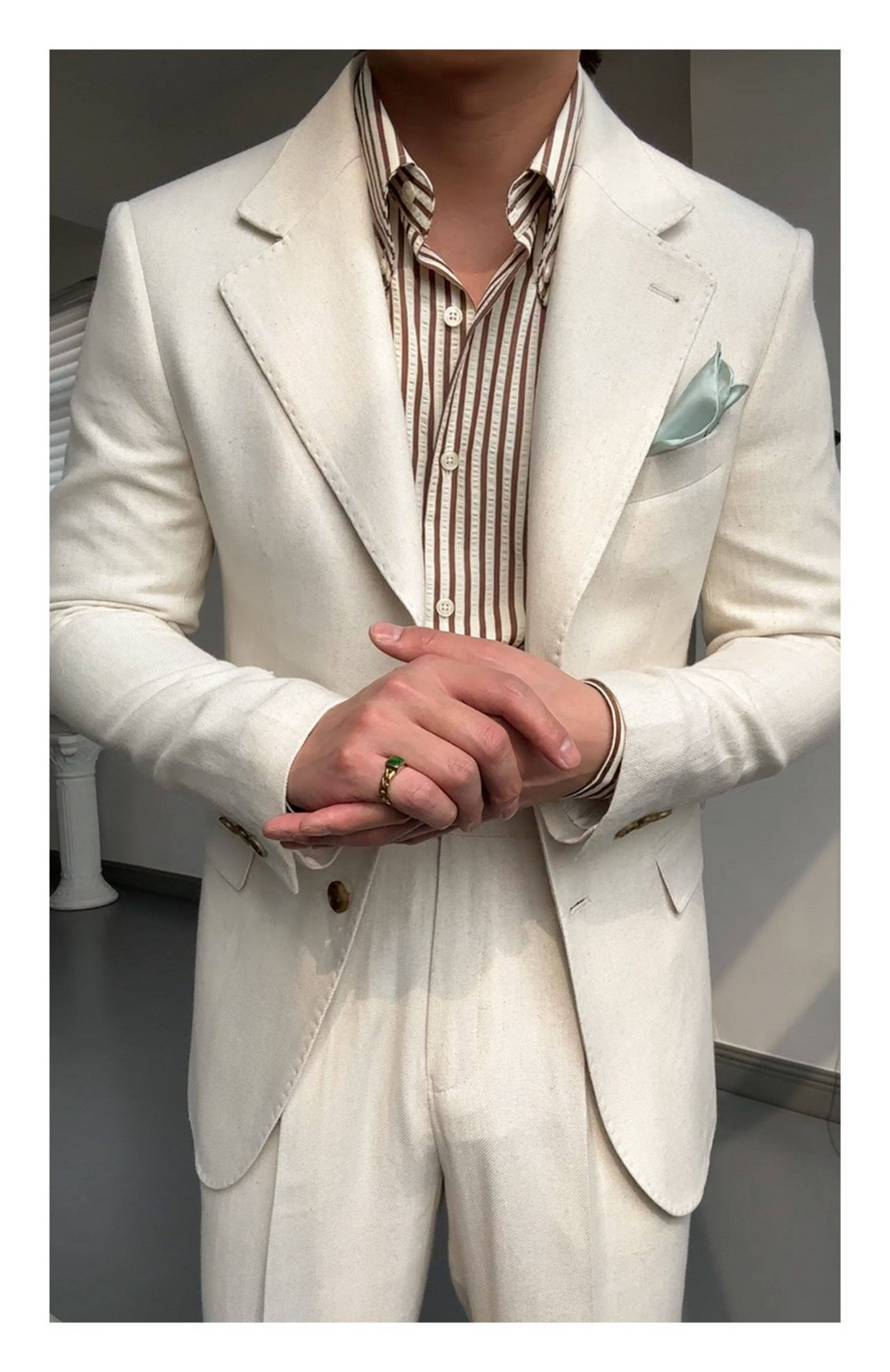 MONSEN Suitory Linen Half-Lined Single-Breasted Suit product image