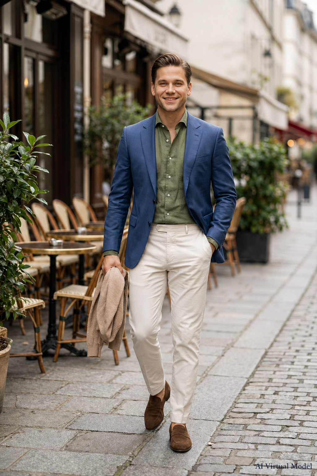 MONSEN Suitory Cotton-Linen Windsor Collar Shirt product image