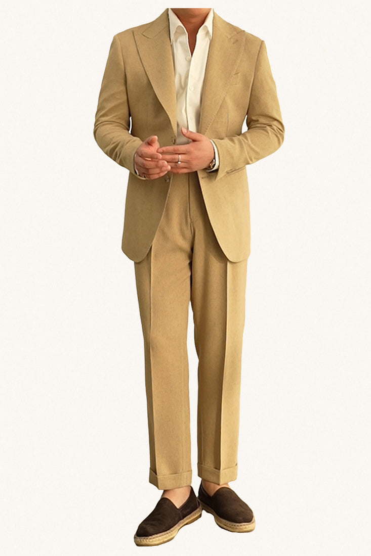 MONSEN Suitory Neapolitan Linen-Blend Slim Blazer/Suit product image