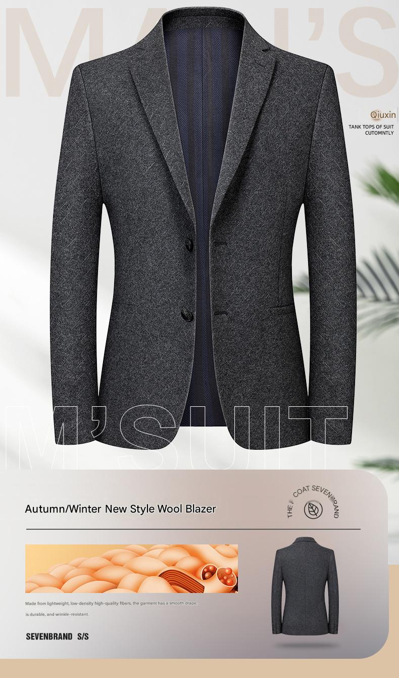 Wool Blend Single Blazer