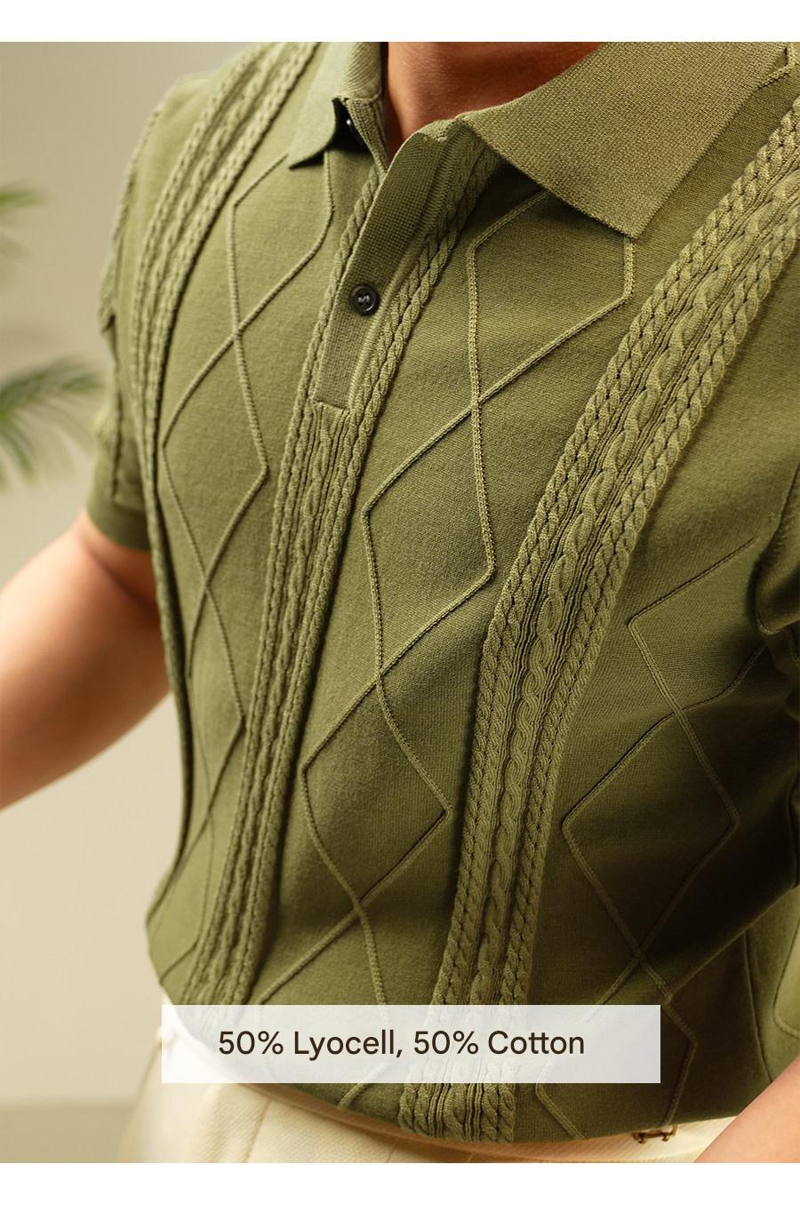 MONSEN Suitory Summer Jacquard Knit Polo in Cotton product image
