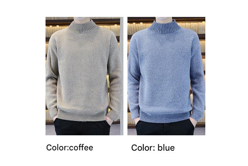 Mock-Neck Fleece Chenille Sweater