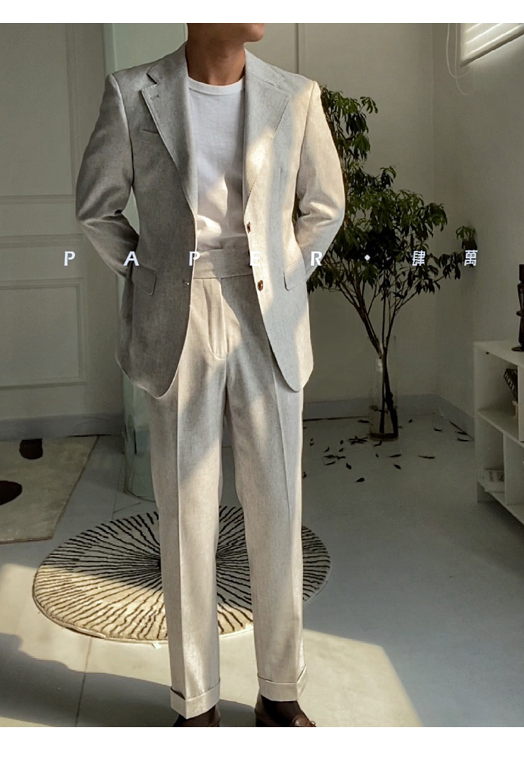 MONSEN Suitory Warm-Tone Italian Casual Blazer in Linen product image