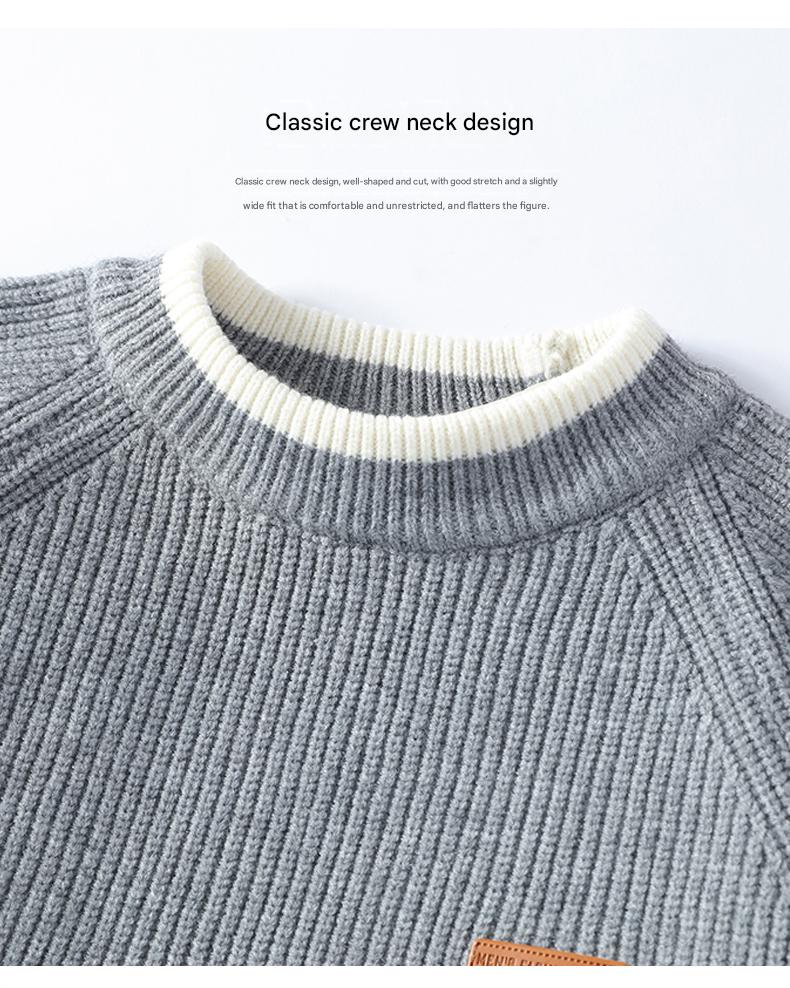 Faux Two-Piece Crewneck Sweater