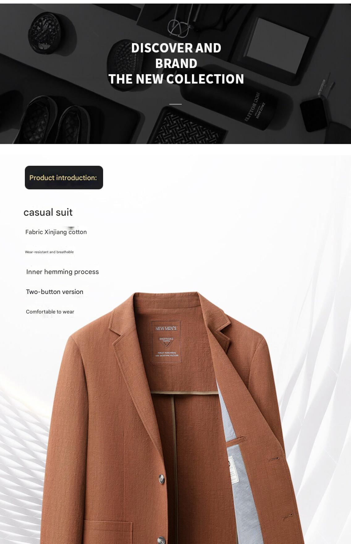 MONSEN Suitory 100% Cotton Single-Breasted Blazer product image