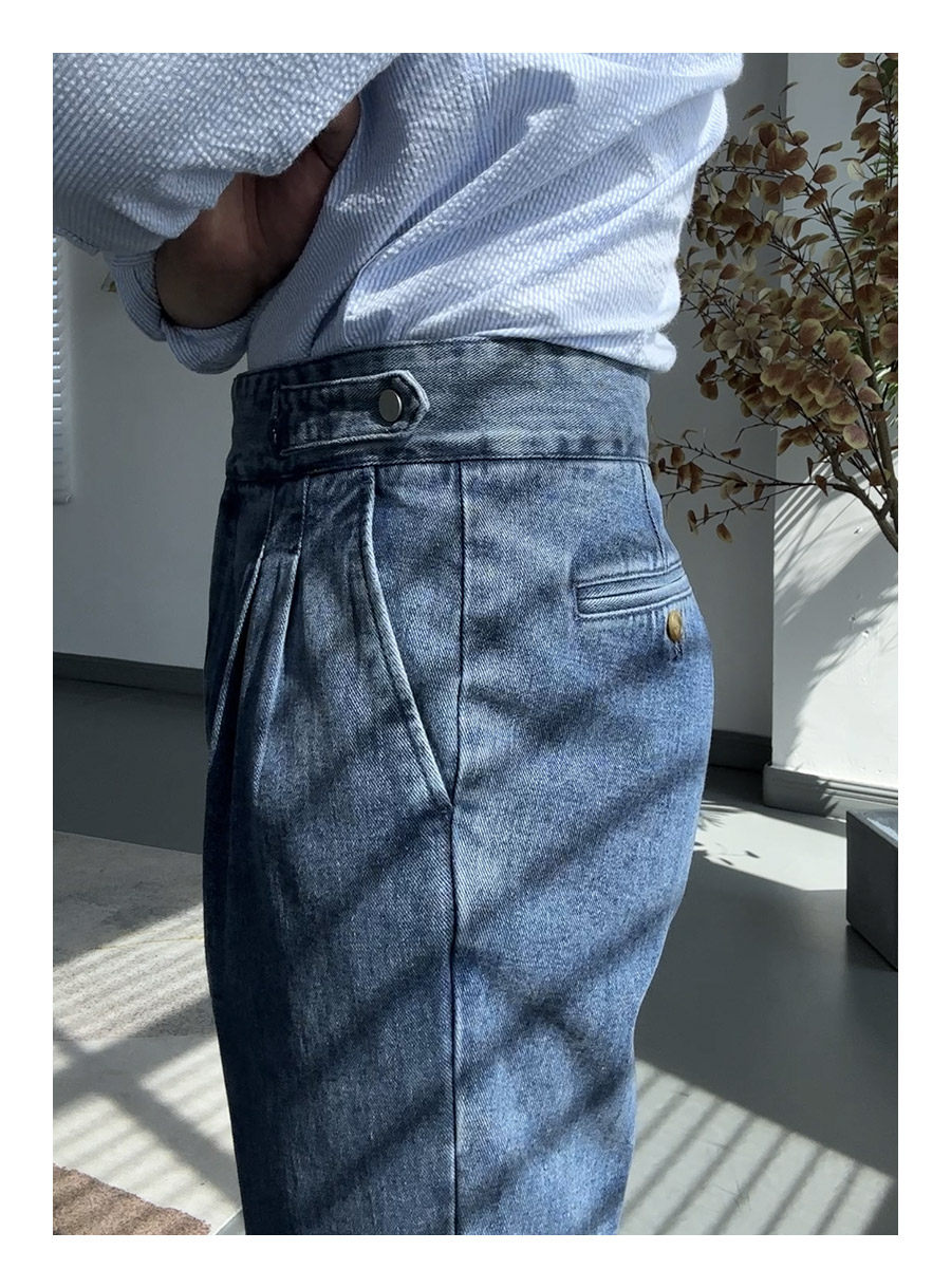 MONSEN Suitory Retro-Washed Naples Gurkha Jeans in Cotton product image