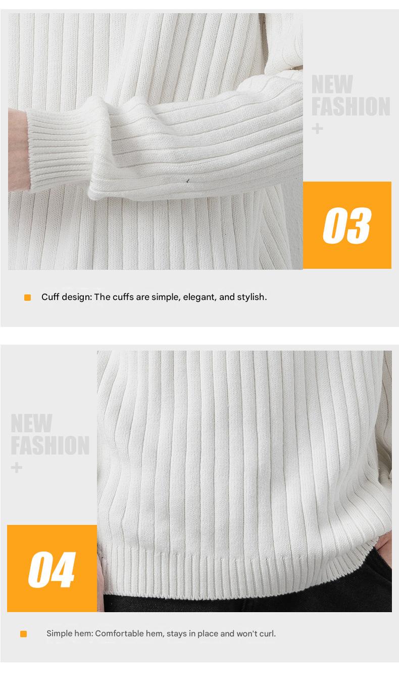 Cotton Turtleneck Stretch Sweater
